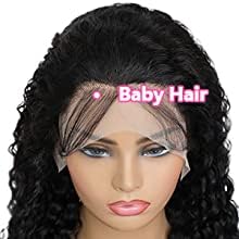 Josblue Deep Wave Lace Front Wigs Human Hair - 150% Density Curly Wigs for Black Women with Baby Hair (13x4 Lace, 30 Inch, Black) - Perfect for Daily Wear, Parties, Weddings & Special Occasions