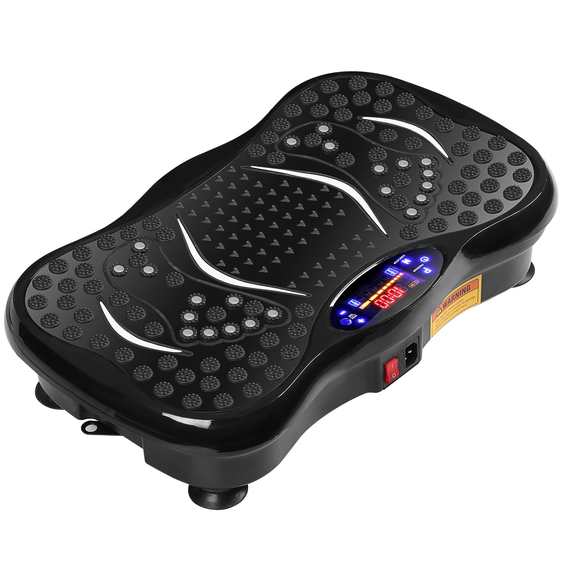 HomGarden Mini Vibration Platform Exercise Machine - Full Body Workout Equipment with Resistance Bands for Home Fitness, Weight Loss & Toning | Perfect for Home Gym, Small Spaces & Low-Impact Training (Black)