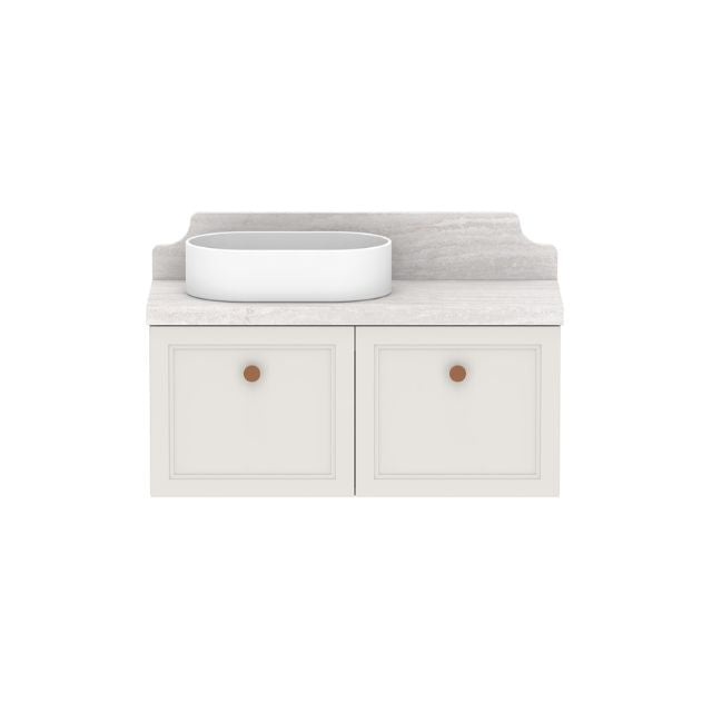Premium ADP Mabel Wall Hung Vanity with Cherry Pie Solid Surface Benchtop - Modern Bathroom Sink Cabinet for Small Spaces & Ensuite Designs