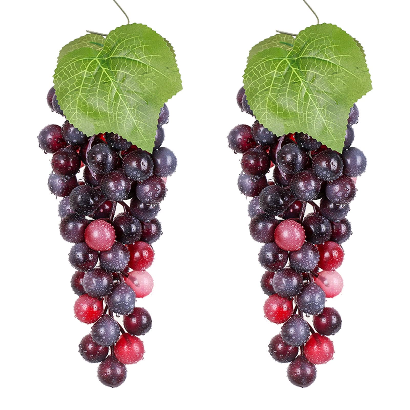 2 Pack Artificial Agate Green Grapes - Realistic Simulation Grape Clusters for Home Kitchen Decor, Wedding Party Centerpieces, Wine Bar Display, Still Life Sketching & Photography Props (60 Grains, 9 Inches) - Perfect for Table Settings, DIY Crafts, and Artistic Projects