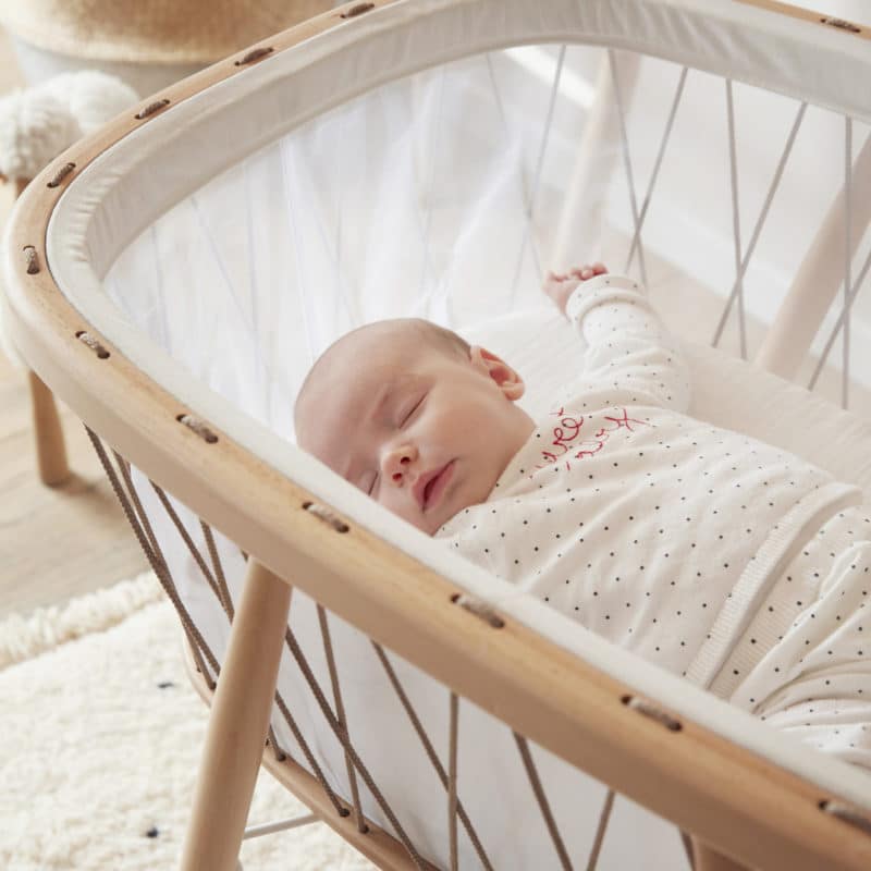 Charlie Crane Kumi Mesh Bassinet with Organic Mattress - Breathable Baby Crib for Safe Sleep, Nursery & Travel - Perfect for Newborns & Infants