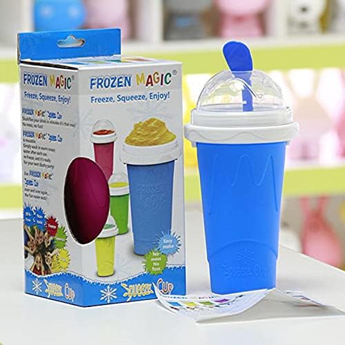 Magic Slushie Maker Cup - Quick Frozen Reusable Slushy Cup for Smoothies & Milkshakes | Portable Squeeze Ice Cooling Mug for Kids & Family | Perfect for Summer Parties, BBQs & Outdoor Activities