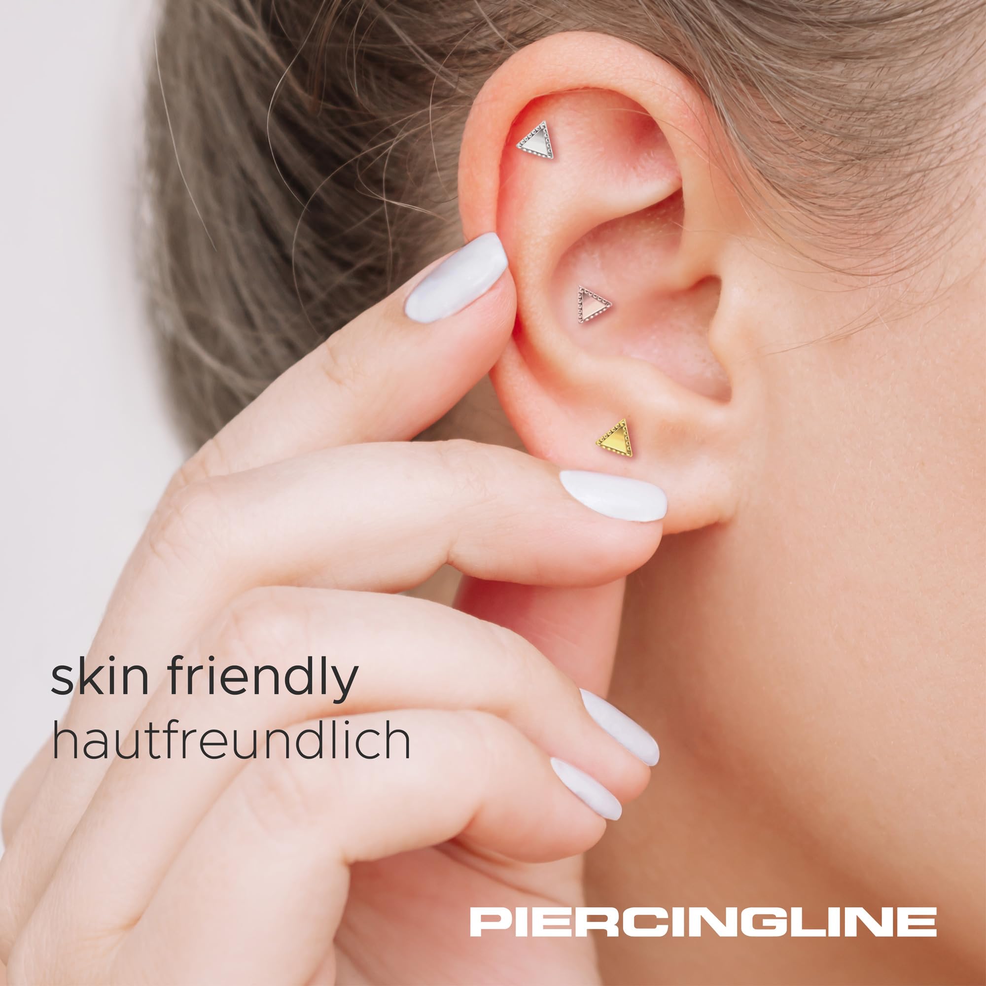 16G 316L Surgical Steel Triangle Cartilage Stud Earring for Helix & Tragus Piercing - Hypoallergenic Body Jewelry for Men & Women | Perfect for Everyday Wear, Parties & Gifting