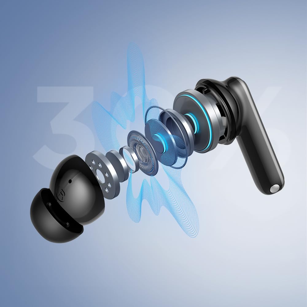 **Helm True Wireless 5+ Earbuds with Advanced ANC, HiFi Sound & Deep Bass – IPX5 Sweatproof, Secure Fit for Sports, Dual Mics, BT5.3 – Perfect for Workouts, Commuting & Travel**