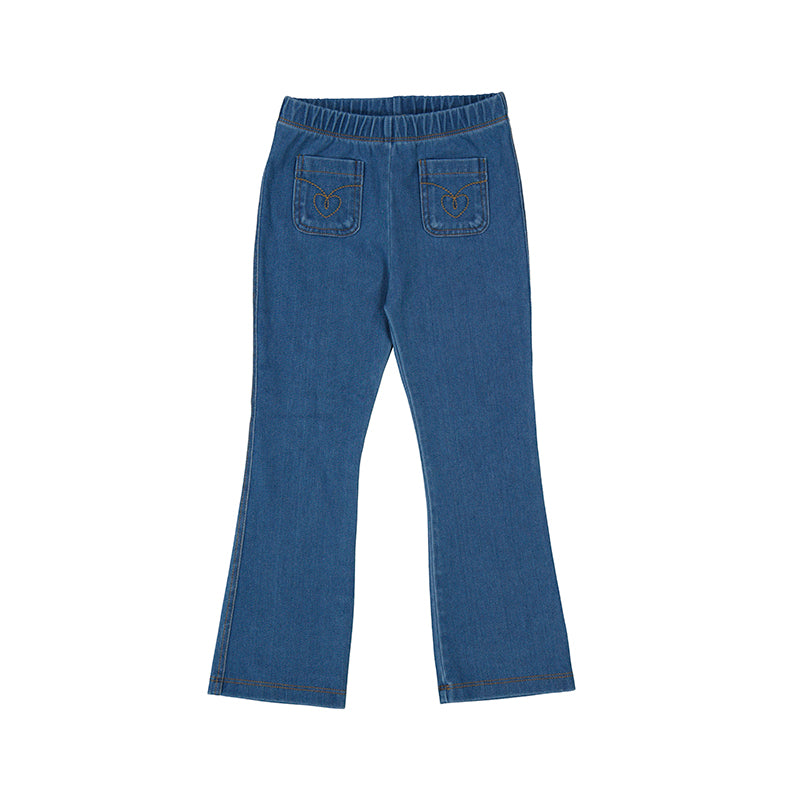 Mayoral Knit Denim Flare Leggings for Women - Stretchy Comfort Pants with Flared Leg Design - Perfect for Yoga, Casual Wear & Everyday Outfits