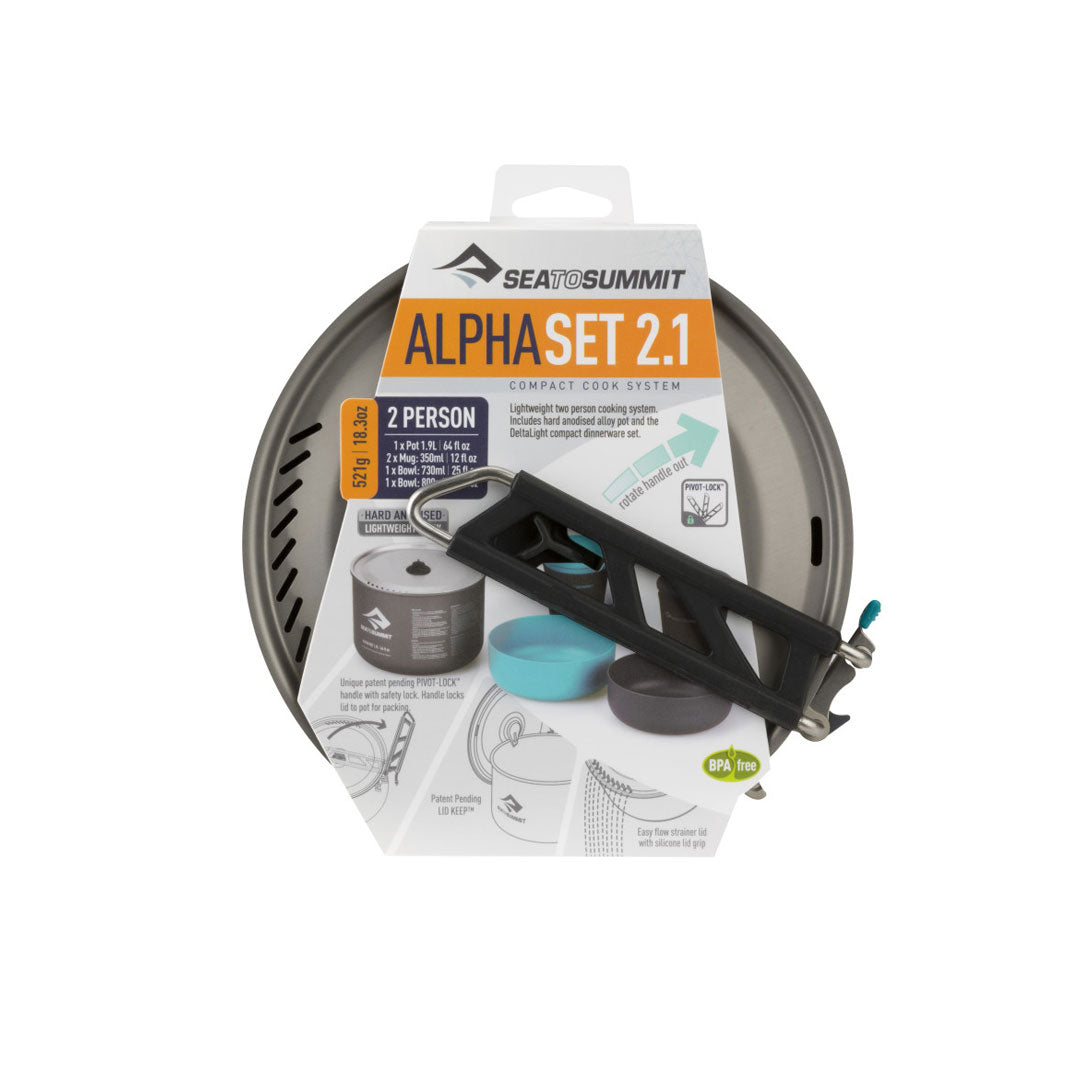 Sea To Summit Alpha Pot Cook Set 2.1 - Lightweight Camping Cookware for Backpacking, Hiking & Outdoor Adventures - Perfect for Solo Campers & Ultralight Enthusiasts