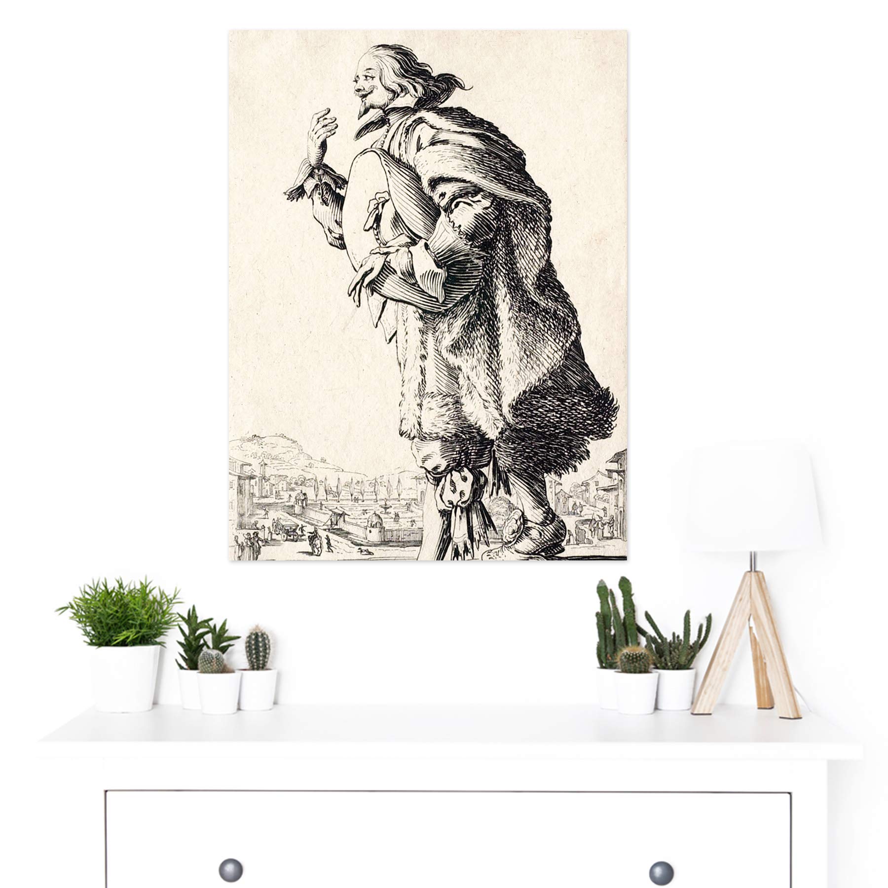 Artery8 Callot Gentleman Greeting Premium Felt Under Arm Wall Art Canvas Print 18x24 Inch - Elegant Home & Office Decor for Living Room, Bedroom or Study