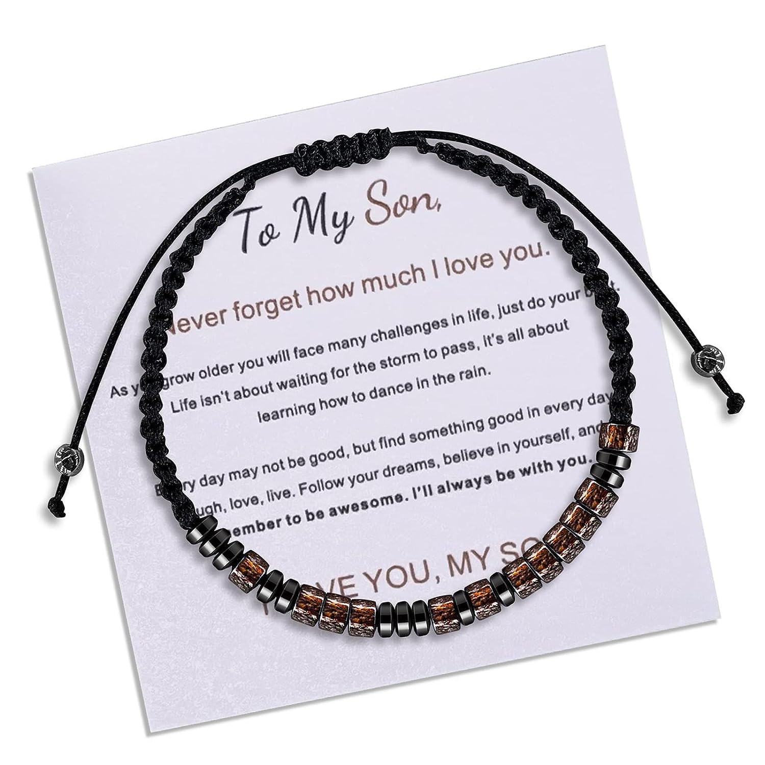 Handmade Braided Rope Bracelet Gift for Son from Mom - Perfect for Birthdays & Special Occasions