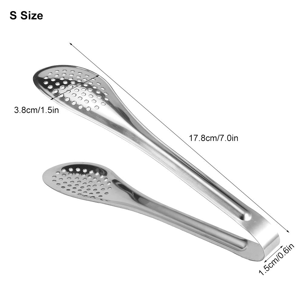 5Pcs Stainless Steel Food Serving Tongs - Locking Kitchen Tongs for BBQ, Salad, Steak, Buffet - Multipurpose Cooking & Serving Utensil for Grilling, Baking, Picnics & Parties