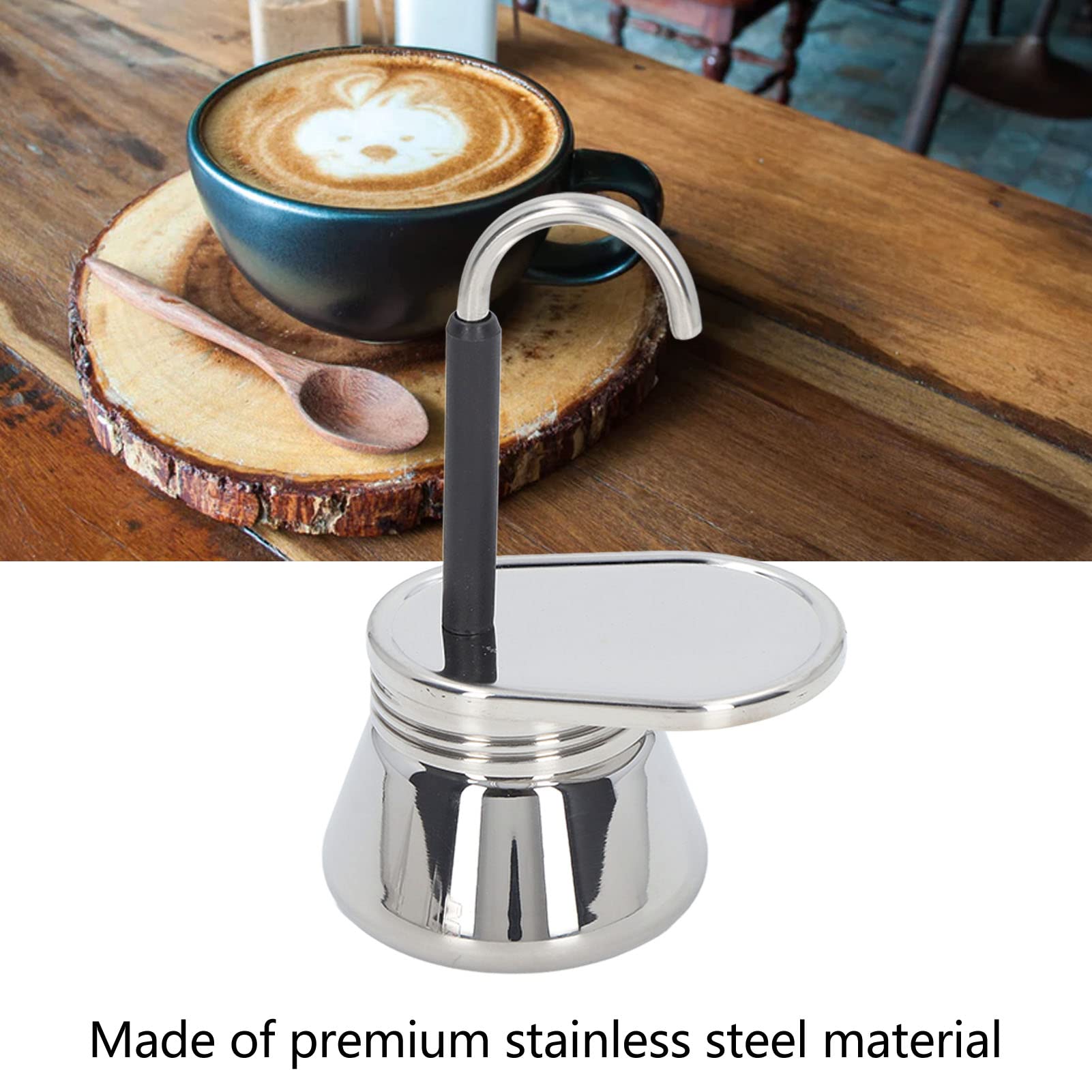 Stainless Steel Single Spout Moka Pot - 3-Cup Espresso Maker for Stovetop - Portable & Lightweight Coffee Maker for Home, Camping & Outdoor Use (15.5x9.5cm) - Perfect for Italian Coffee, Travel & Gifts