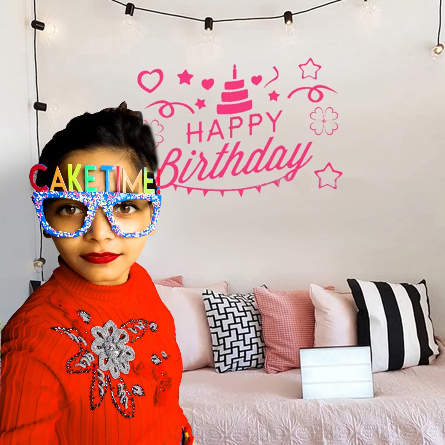 AMFIN® Birthday Cake Decorations - 1pc Fun Sunglasses for Kids Party, Photo Shoot Props, Cake Topper Accessories - Perfect for Birthday Celebrations, Baby Showers & Themed Events