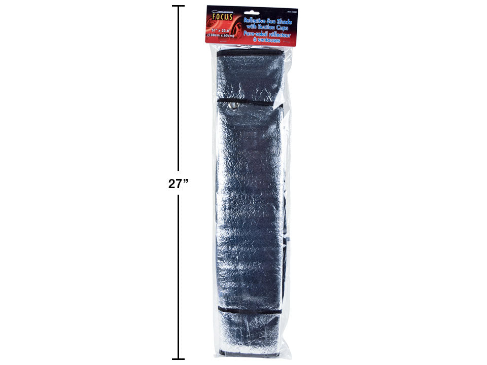 FOCUS Silver Windshield Sun Shade 83881 - Car Sunshade for Heat Protection & UV Blocking - Perfect for Parking, Travel, and Summer Driving