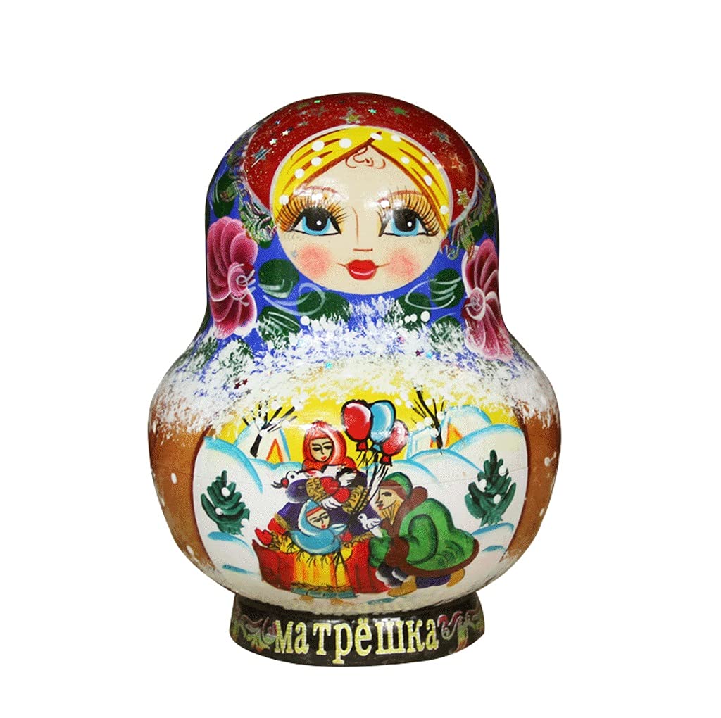 Handmade Russian Nesting Dolls 15-Piece Set - Wooden Matryoshka Souvenir, Creative Educational Toy & Unique Birthday Gift (Color A) - Perfect for Home Decor, Kids Learning & Cultural Gift Giving