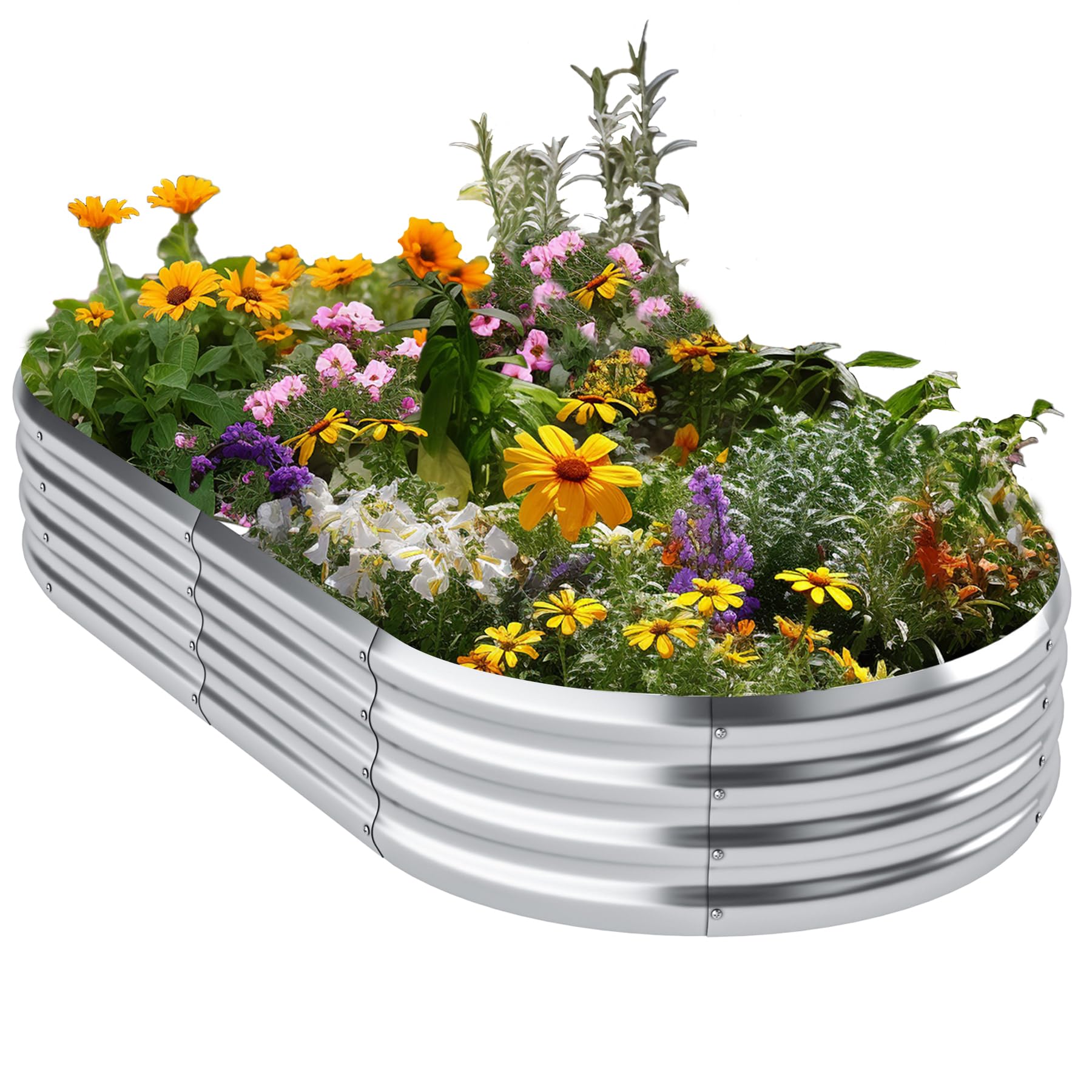 6x3x1ft Galvanized Metal Raised Garden Bed - Outdoor Planter Box for Vegetables, Flowers, Fruits & Herbs - Durable Large Gardening Beds for Backyard, Patio & Urban Farming