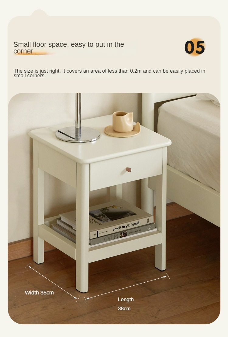 Solid Pine Wood Single Drawer Nightstand - Sturdy Bedside Table for Bedroom, Living Room, or Office - Perfect for Storage & Decor