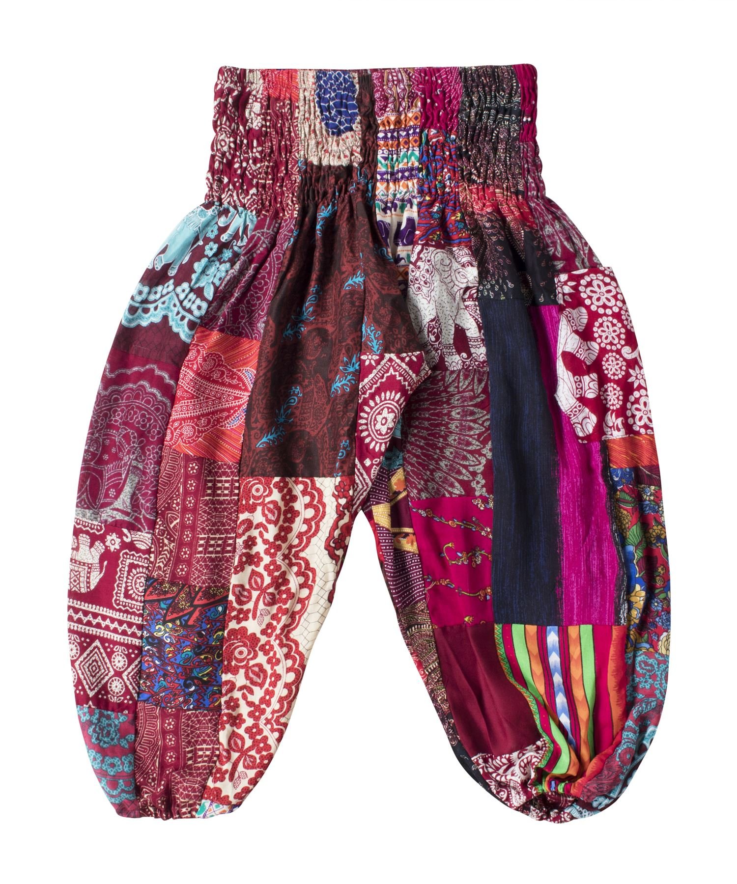 LOFBAZ Patchwork Cute Harem Pants for Girls & Boys - Boho Chic Kids & Toddler Clothing | Perfect for Playdates, Yoga & Casual Wear