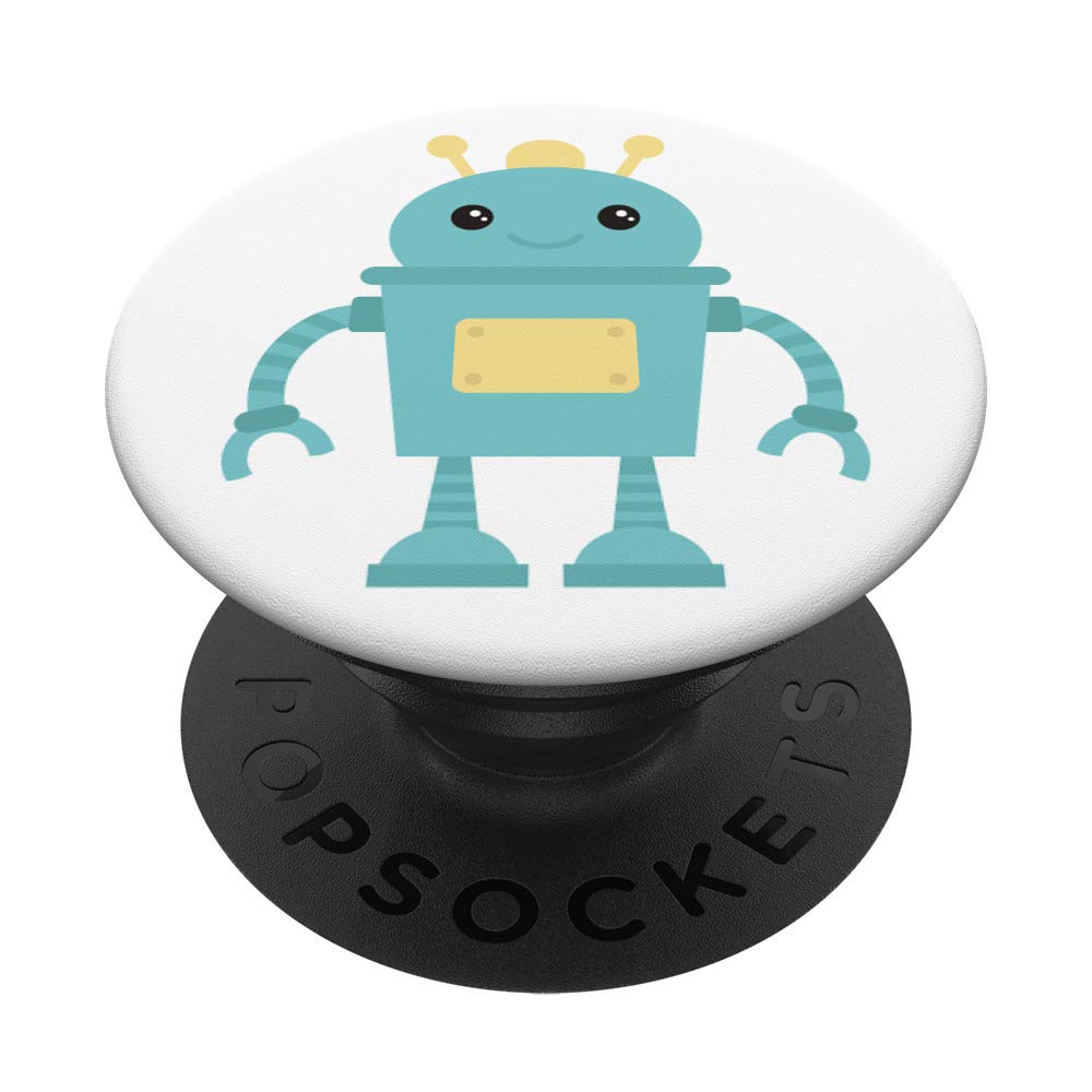 Adorable Blue and Yellow Robot Toy on White Background - Perfect for Kids' Playtime, Birthday Gifts & STEM Learning Activities