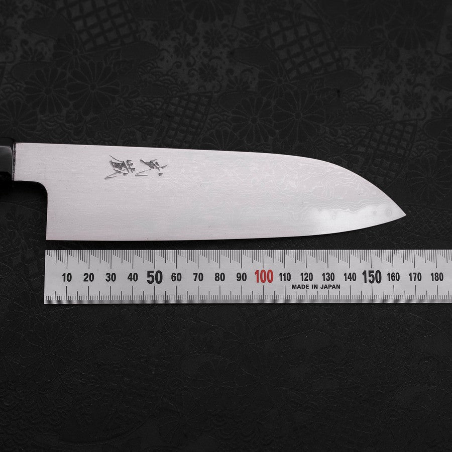 Premium Santoku Knife 170mm - Blue Steel #1 Suminagashi with Maple Handle - Japanese Kitchen Knife for Professional Chefs & Home Cooking - Perfect for Slicing, Dicing & Mincing Vegetables, Meat & Fish