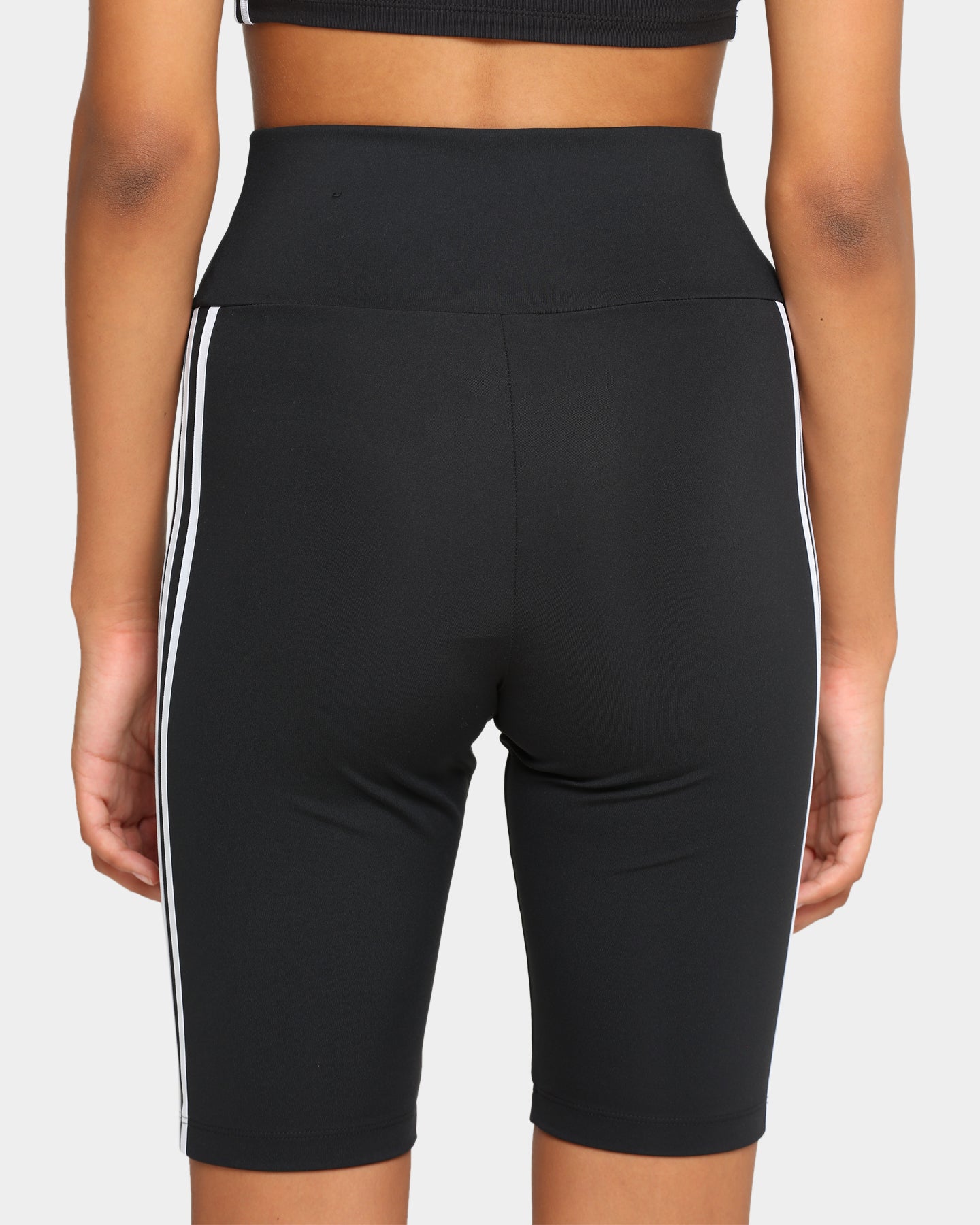 Adidas Women's Primeblue High Waist Bike Shorts - Black | Moisture-Wicking Workout Shorts for Running, Yoga & Cycling | Eco-Friendly Recycled Material