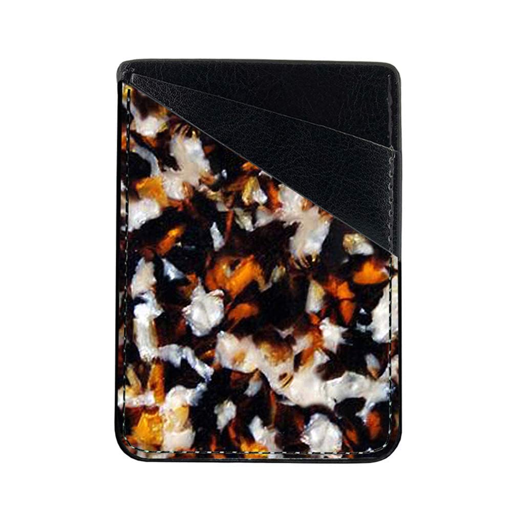 Tortoise Shell Adhesive Phone Wallet - Credit Card Holder Sticker for iPhone, Samsung & Android Smartphones | Slim Stick-On Pocket for Cards, Cash & ID | Perfect for Travel, Gym & Everyday Use