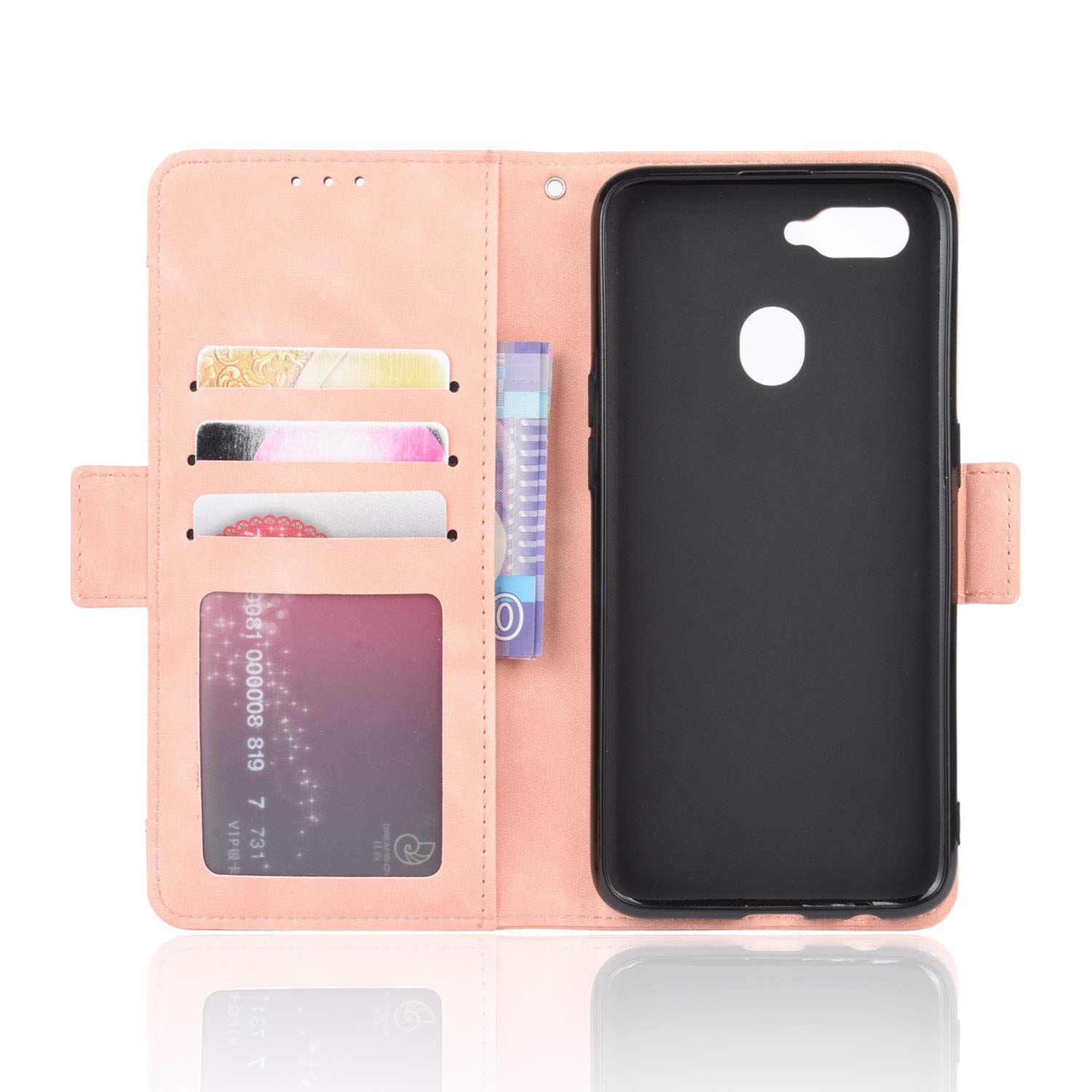Oppo A5S/AX5S Flip PU Leather Case Cover - Premium Pink Wallet Phone Case with Card Slots & Stand Feature for Women & Girls | Perfect for Work, Travel & Daily Protection