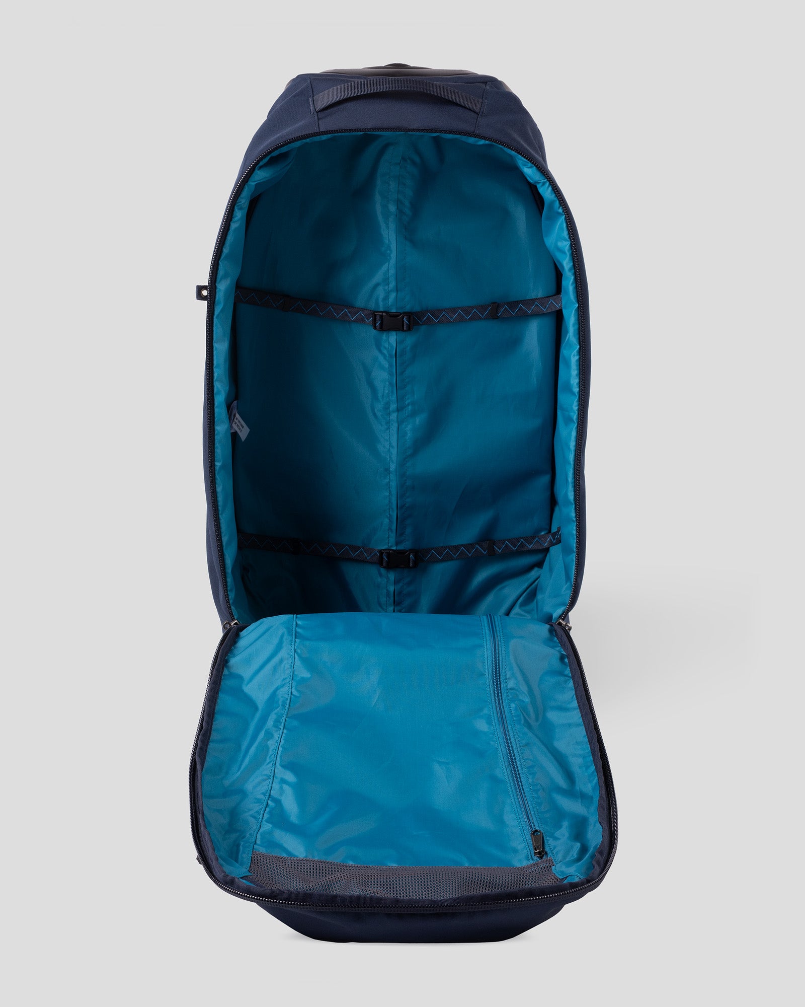 Hybrid Trolley v5 50L Travel Backpack - Lightweight Carry-On Luggage for Men & Women, Waterproof Duffle Bag with Wheels - Perfect for Air Travel, Gym, Camping & Outdoor Adventures (Pure Navy)