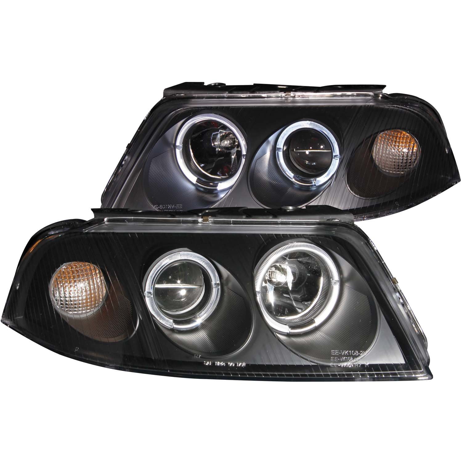 AnzoUSA 121357 Black/Clear Halogen Projector Headlight Replacement for Volkswagen Passat - High Performance Lighting for Night Driving & Enhanced Visibility