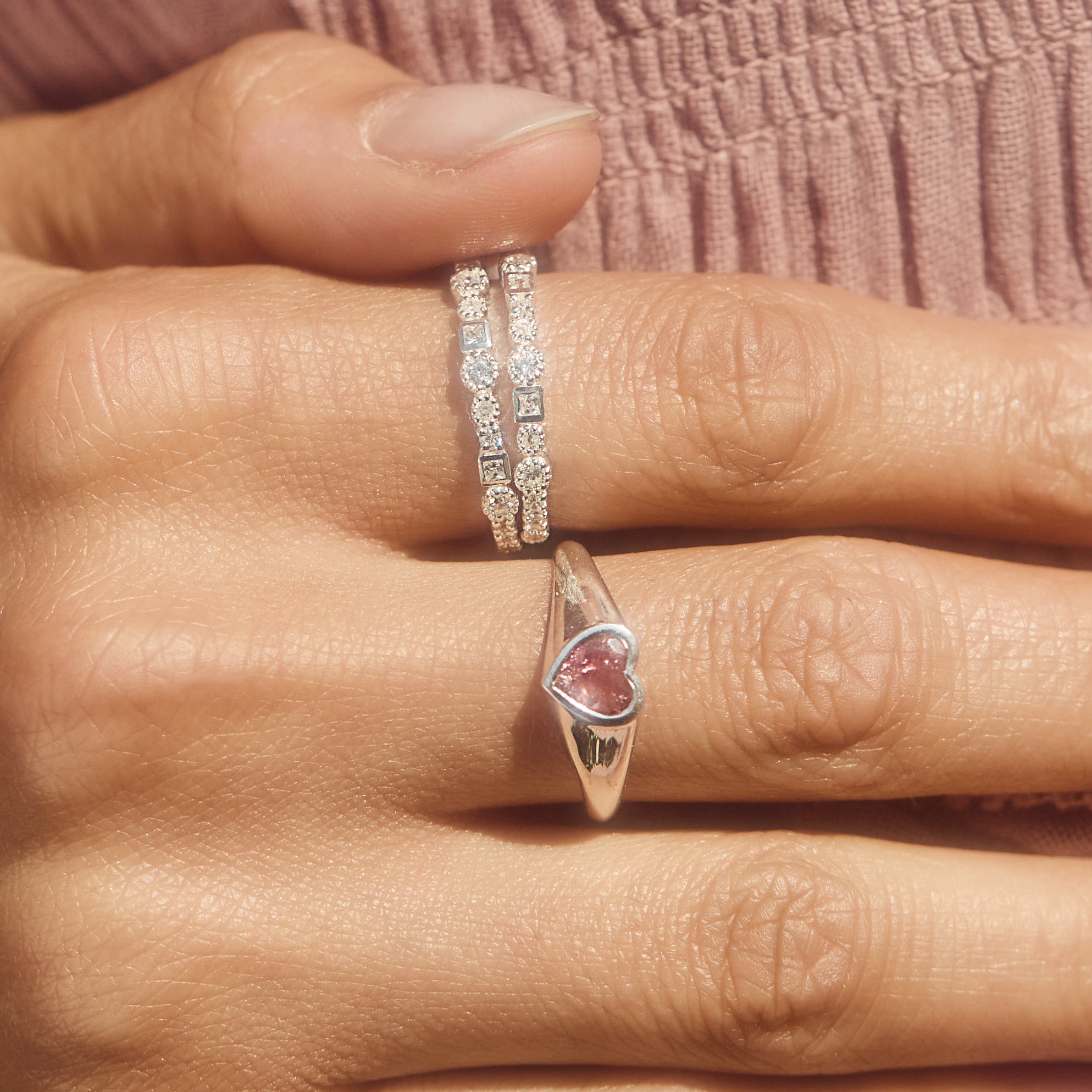 Elegant Tourmaline Heart Signet Ring for Women - Sterling Silver Jewelry Gift for Her - Perfect for Valentine's Day, Anniversary & Special Occasions