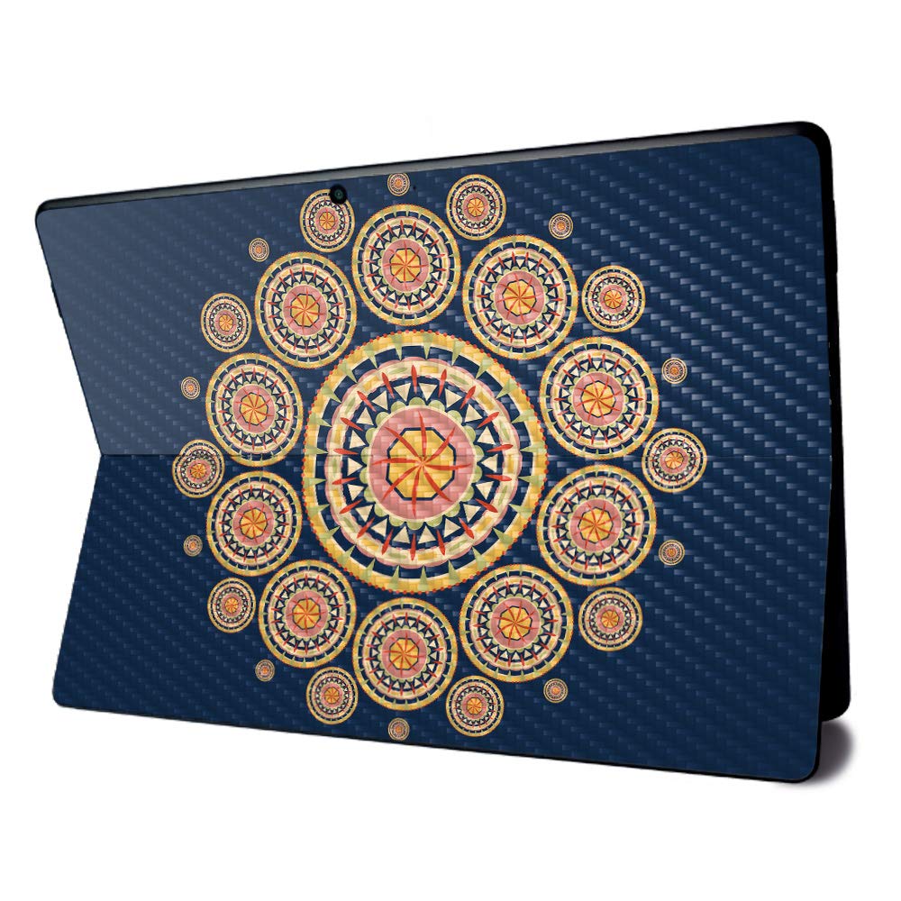 Premium Carbon Fiber Skin for Microsoft Surface Pro X - Summer Mandala Design | Textured Protective Cover | Easy Application & Removal | USA Made | Perfect for Work, Travel & Style Protection