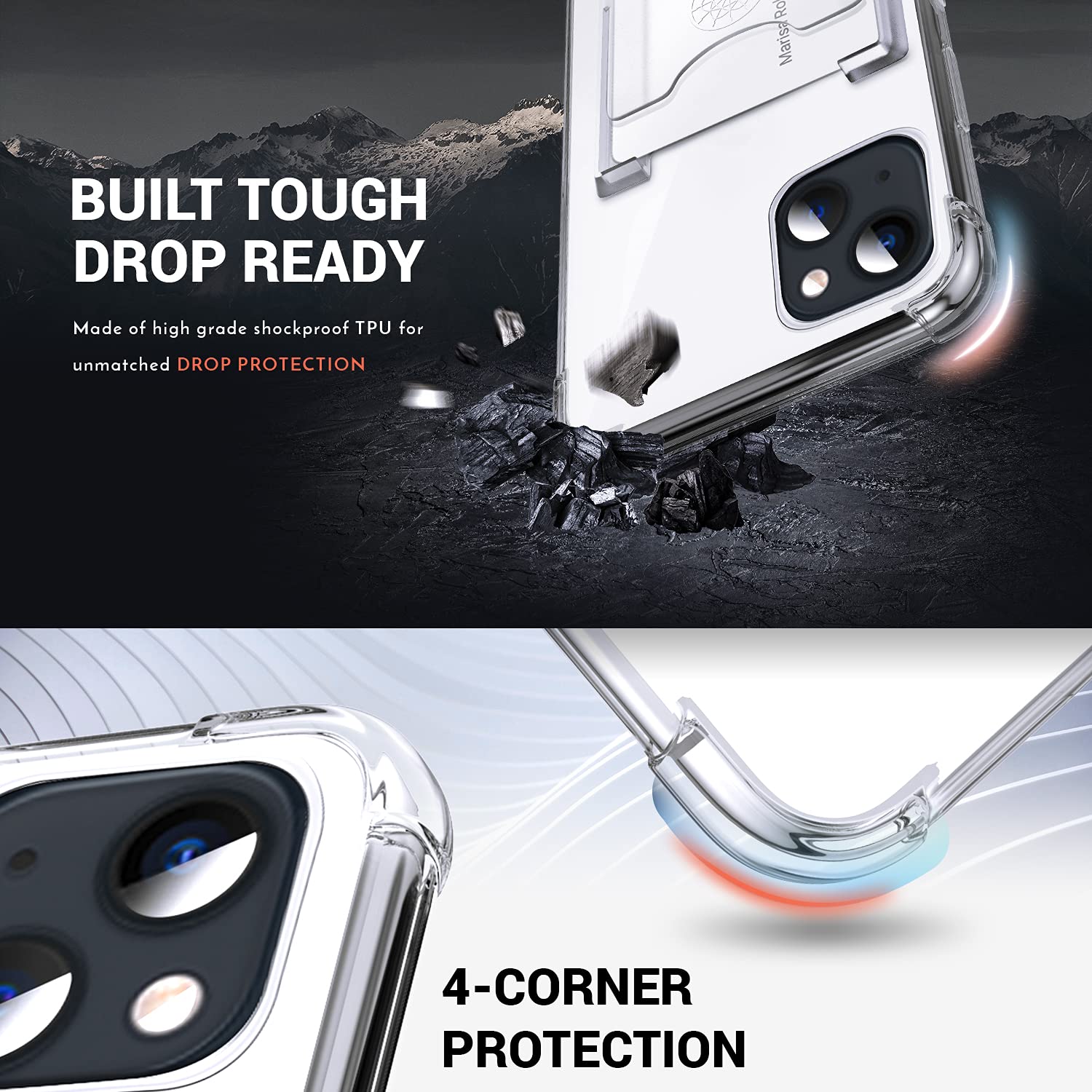 Shockproof iPhone 13 Case with Wallet & Stand - Slim Clear Protective Cover for Apple iPhone 13 (6.1 inch) | Perfect for Everyday Use, Travel & Hands-Free Viewing
