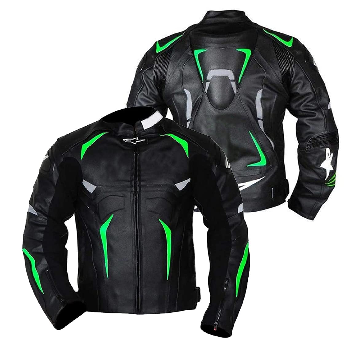 Men's Motorcycle Racing Jacket - Padded Leather Biker Jacket with Armor Protection for Motocross & Street Riding | Durable & Stylish Riding Gear for Safety & Comfort