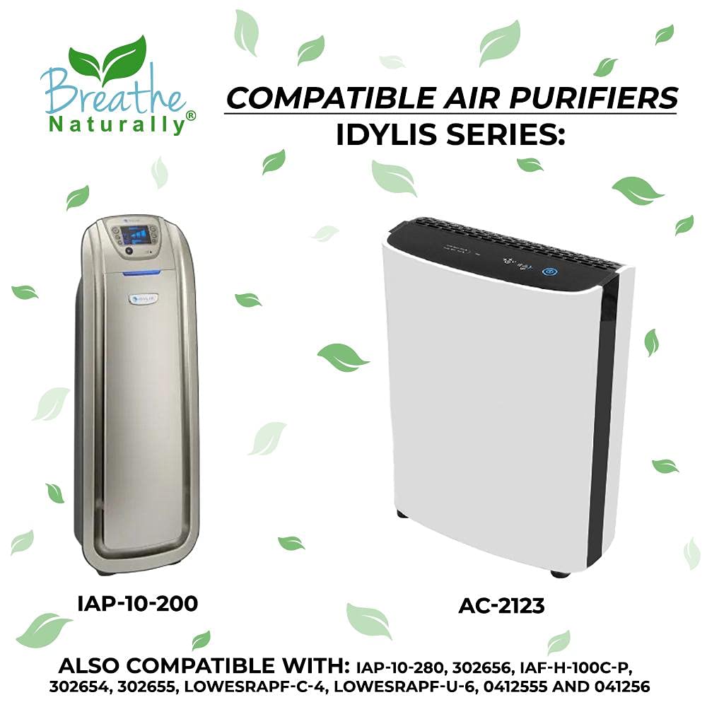 Breathe Naturally Replacement Air Purifier Carbon Filters - Compatible with Idylis 