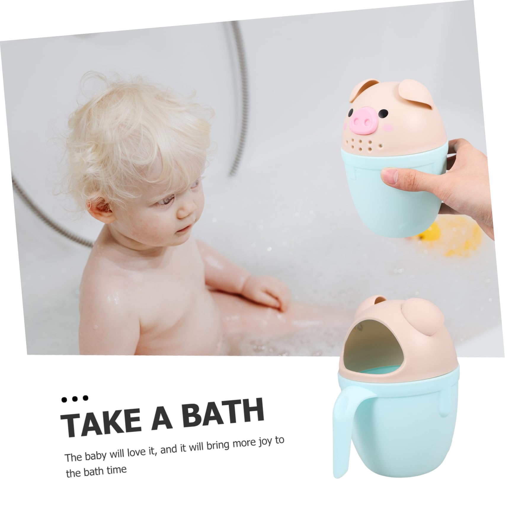 iBasenice Bath Cup Waterfall Rinser - PP Plastic Body Wash Cup for Kids, Light Green Bath & Pool Toy - Perfect for Baby Shower, Toddler Bath Time & Outdoor Water Play