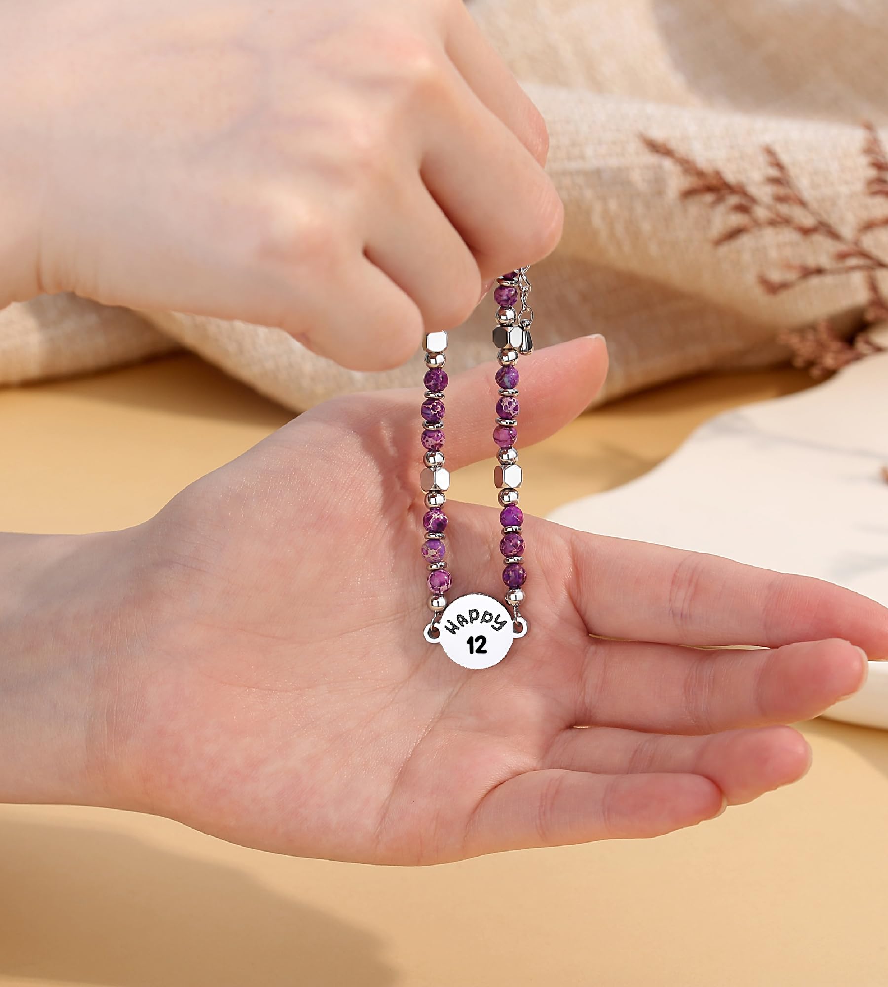 Natural Stone Bracelet for Girls Ages 6-21 | Birthday Gift with Card | Perfect for Daughter, Granddaughter, Niece, Sister & Friends | Great for Birthdays, Graduations & Special Occasions