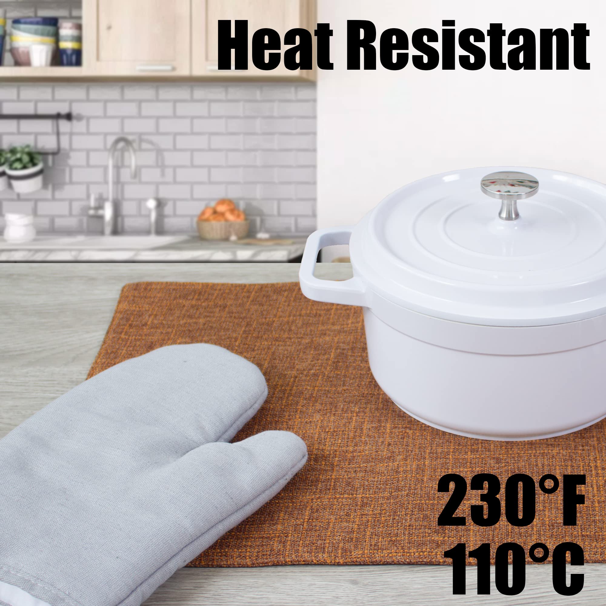 Kevin Textile 4-Pack Faux Linen Heat Resistant Placemats - 13