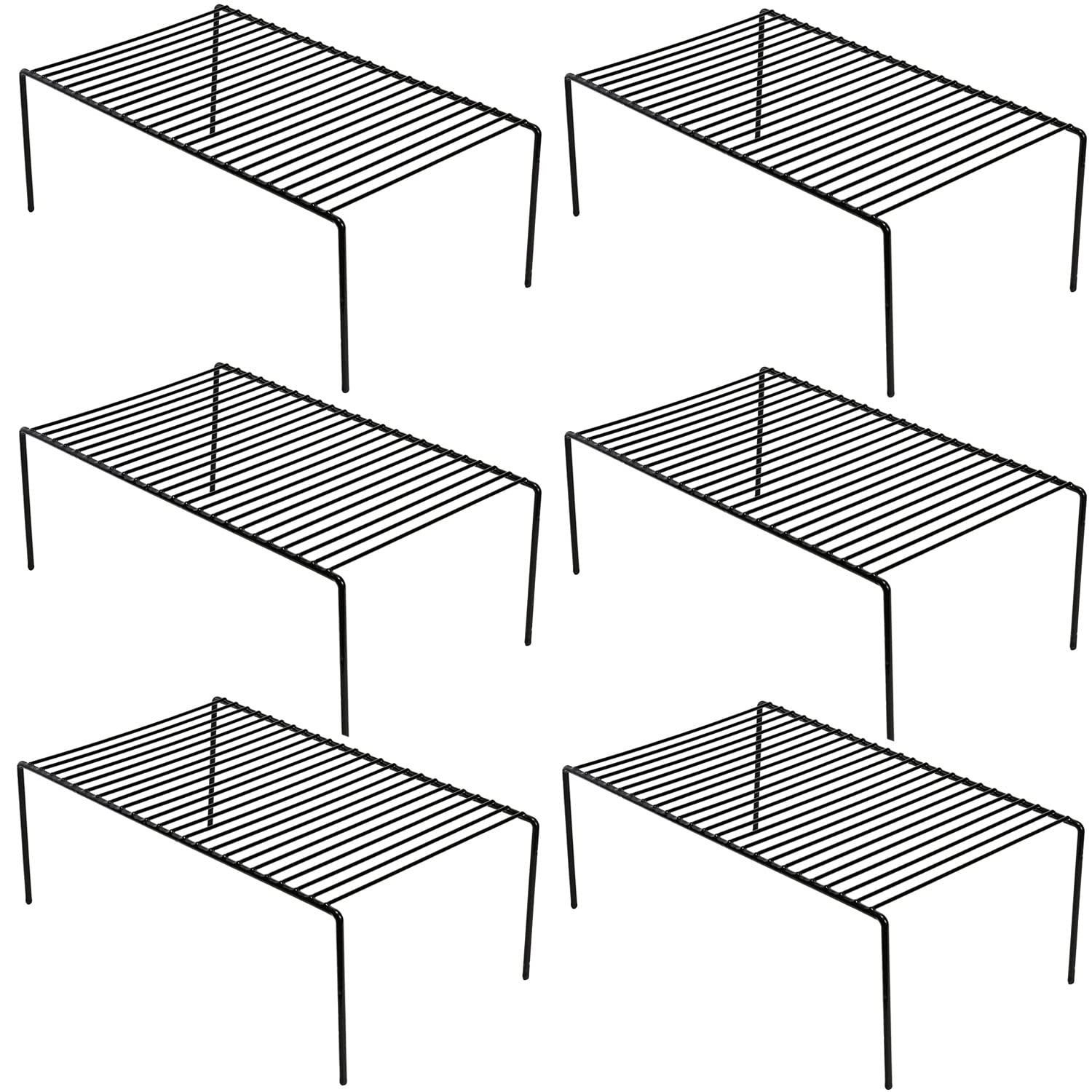 ARCCI 6-Pack Medium Kitchen Cabinet Organizer Shelf (13 x 9.4 Inch) - Rustproof Metal Wire Pantry Storage Racks for Plates, Dishes & Kitchenware - Perfect for Cabinets, Freezers, Countertops & Cupboards - Space-Saving Home Organization Solution for Kitchen, Pantry & Bathroom Storage