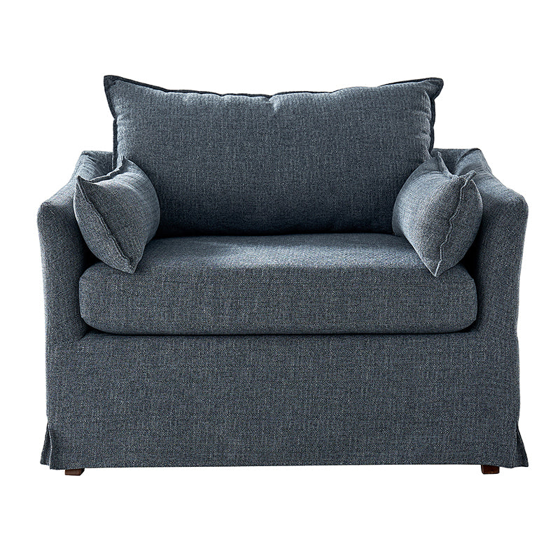 Comfortable Miles Slipcovered Armchair with Large Ottoman - Perfect for Living Room, Bedroom, or Home Office Relaxation