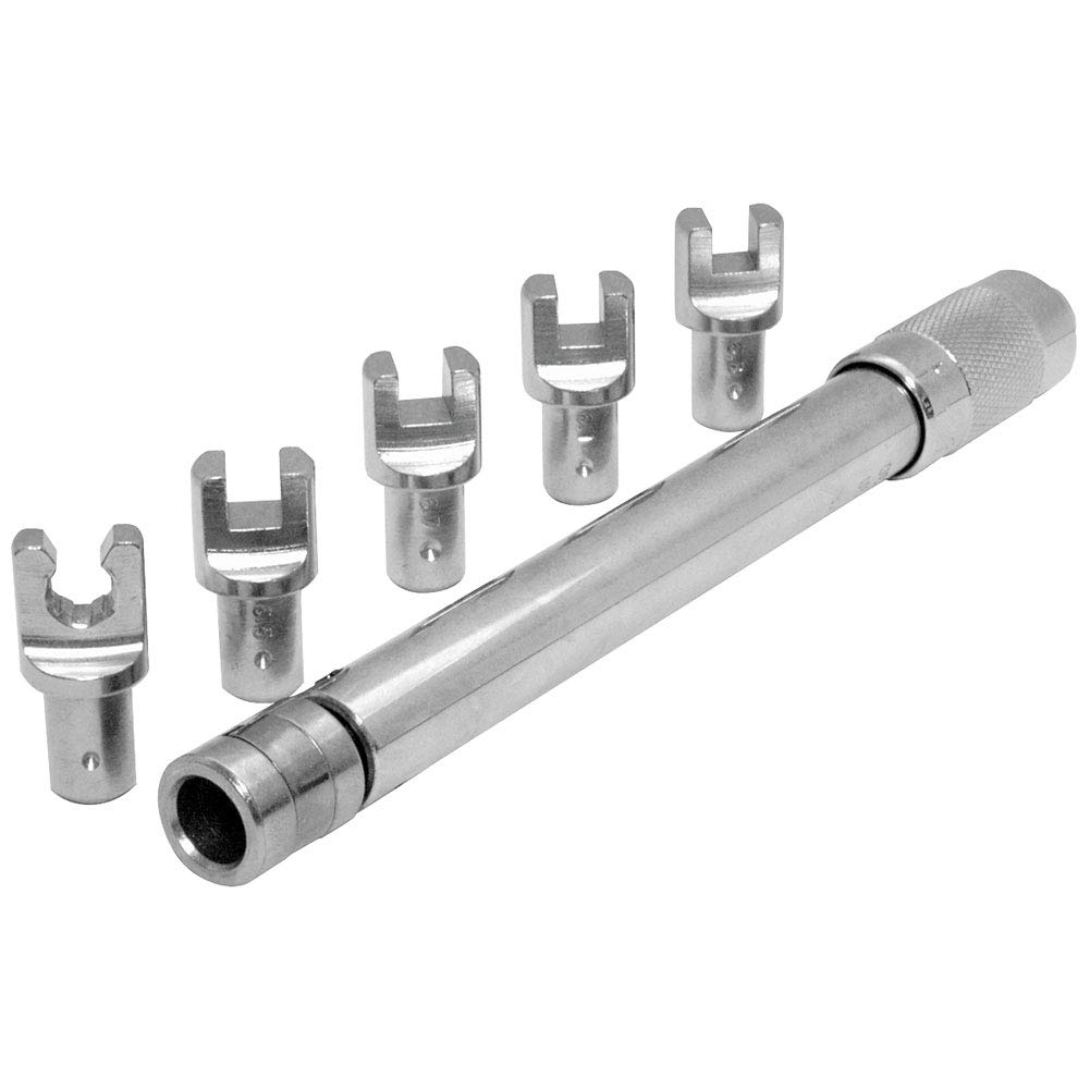 TWS-210ANS 7-Piece Adjustable Spoke Torque Wrench Set - Black - Perfect for Bicycle Wheel Maintenance & Motorcycle Spoke Tuning