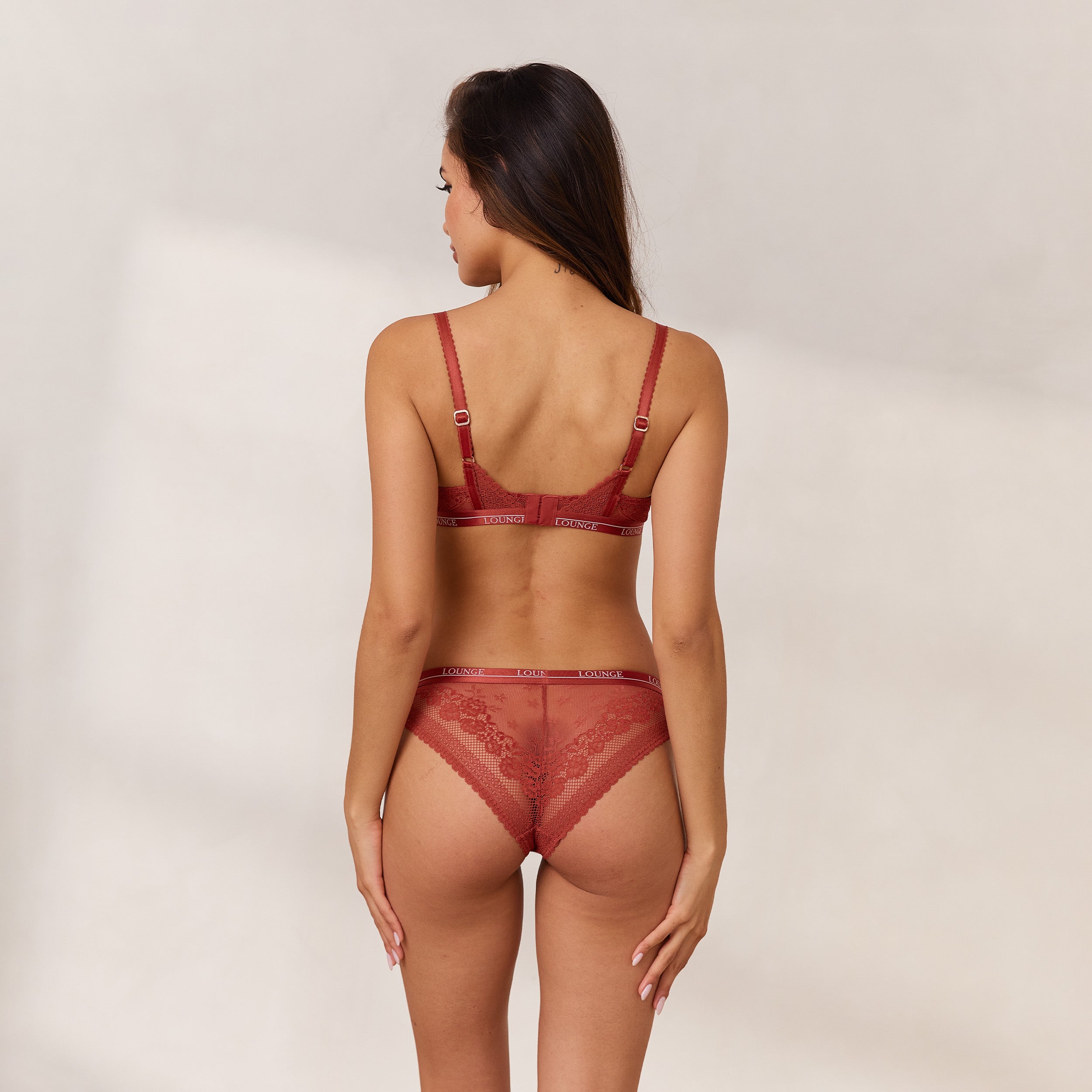 Liberty Balcony Bra - Burnt Red Lace Underwire Push Up Bra for Women, Comfortable & Sexy Lingerie for Date Night & Special Occasions