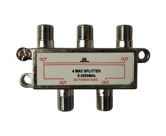 2.5GHz Coaxial Cable Splitter with DC Power Pass - 2 Way, 3 Way, 4 Way, 6 Way for TV Antenna, Satellite, Cable TV & Internet Signal Distribution