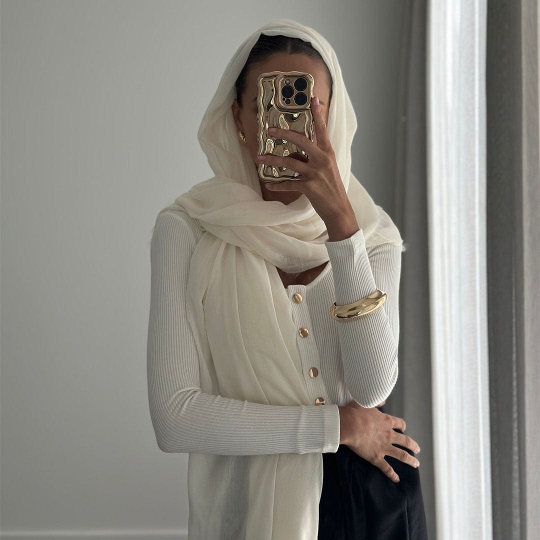 ANGEL White Long Sleeve Bodycon Bodysuit for Women - Sexy Slim Fit Stretchy T-Shirt - Perfect for Club, Date Night & Layering