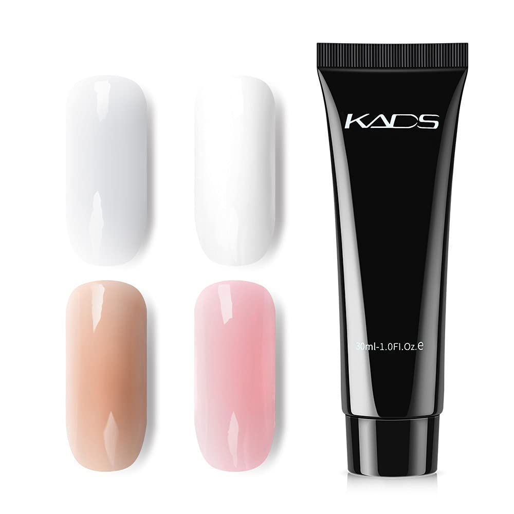 KADS Professional Nail Extension Gel Kit - All-in-One French Manicure Set with 4 Gels, Nail Tips & #8 Brush | Salon-Quality Nail Enhancement for DIY & Professional Technicians | Perfect for Home Use, Bridal Nails & Special Occasions