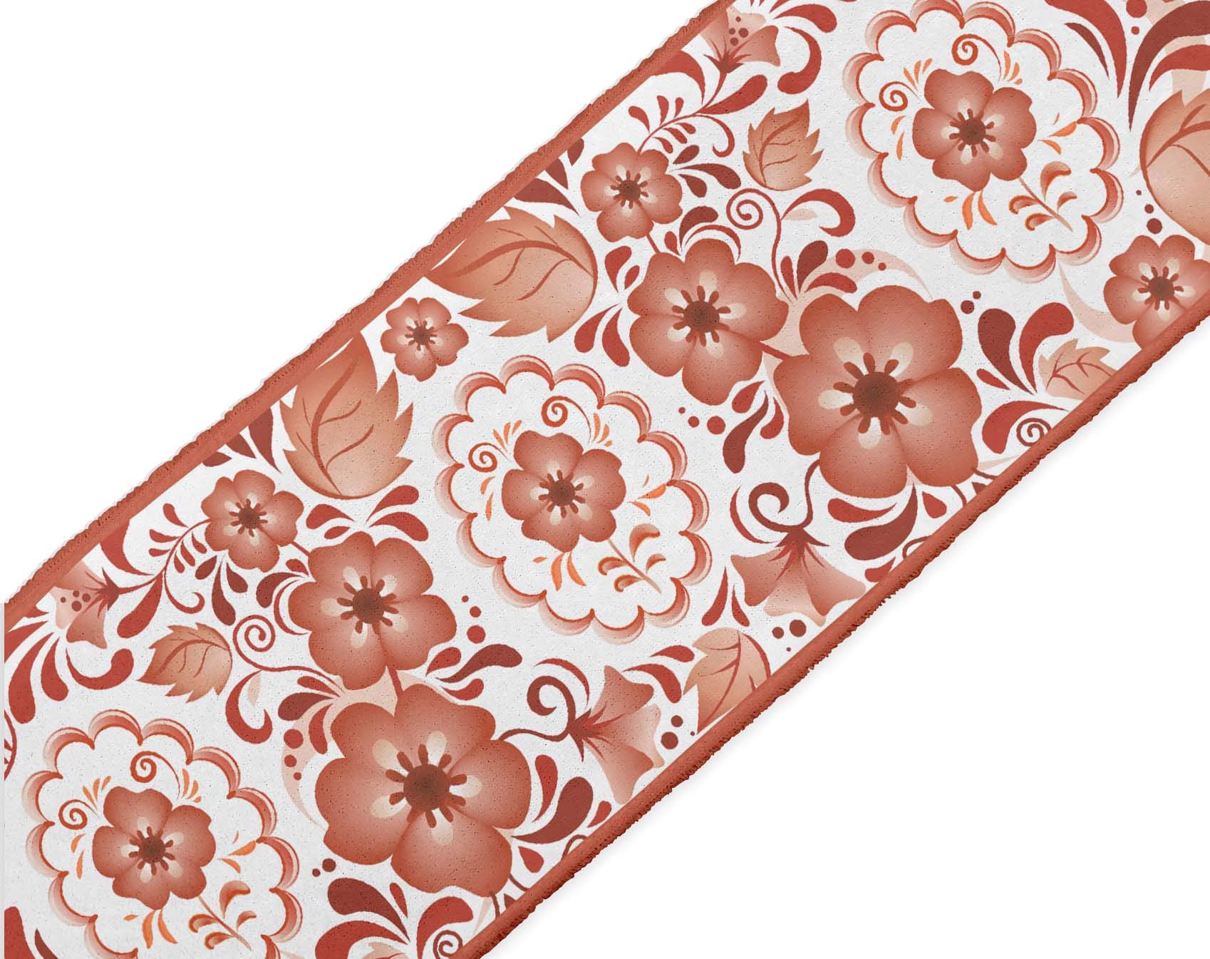 White Leaves & Floral Printed Dupion Fabric Ribbon Trim - 9 Yards, 4 Inches Wide for DIY Crafts, Sewing, Dressmaking & Home Decor Projects | IBA IndianBeautifulArt