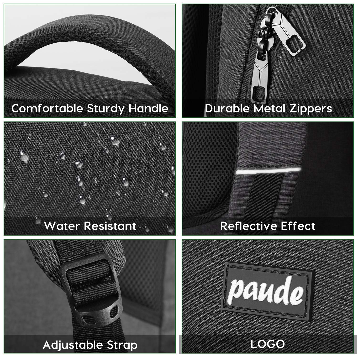 Paude 17.3 Inch Laptop Backpack for Men & Women - USB Charging Port, Durable School & Travel Backpack for College Students & Business Professionals | Perfect for Work Commute, Campus Life & Business Trips