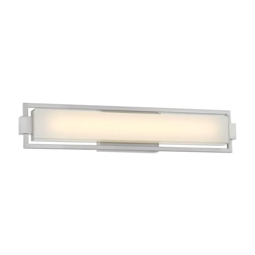 George Kovacs P5352-1-084-L Brushed Nickel LED Vanity Light - Modern Bathroom Lighting Fixture for Makeup & Grooming | Perfect for Bedroom, Dressing Room & Spa Decor