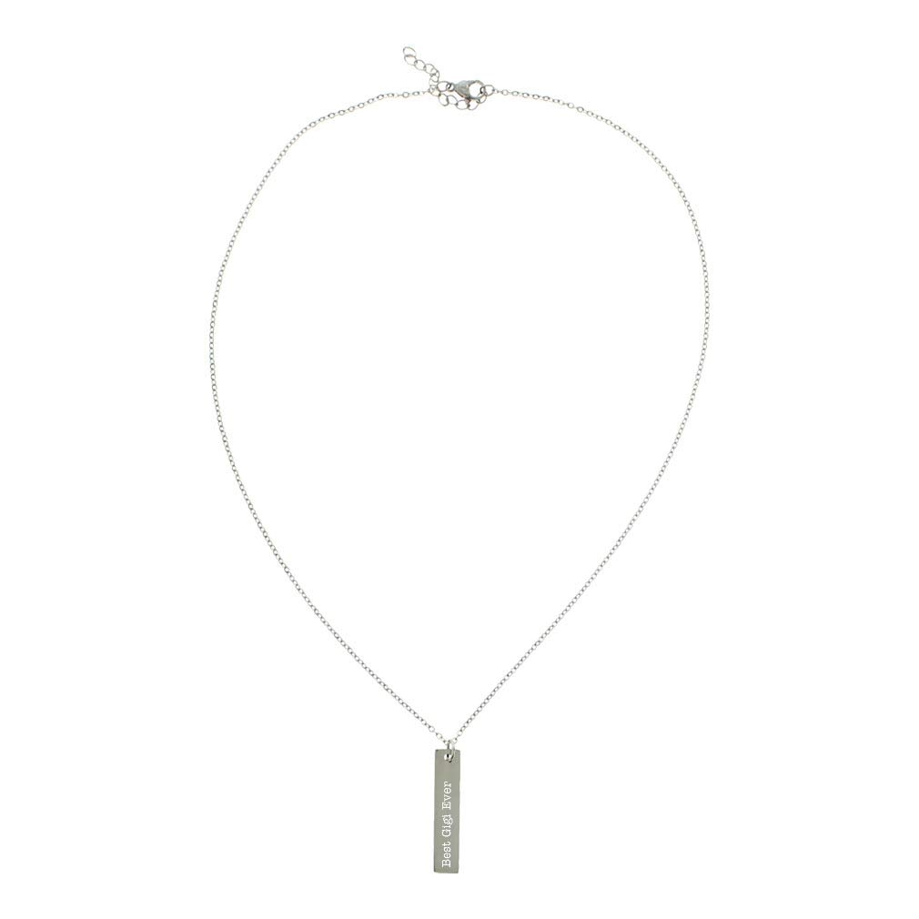 Best Grandma Ever Silver-Tone Bar Charm Necklace - Elegant Gift for Mother's Day, Birthday & Anniversary - Perfect for Special Occasions & Heartfelt Moments