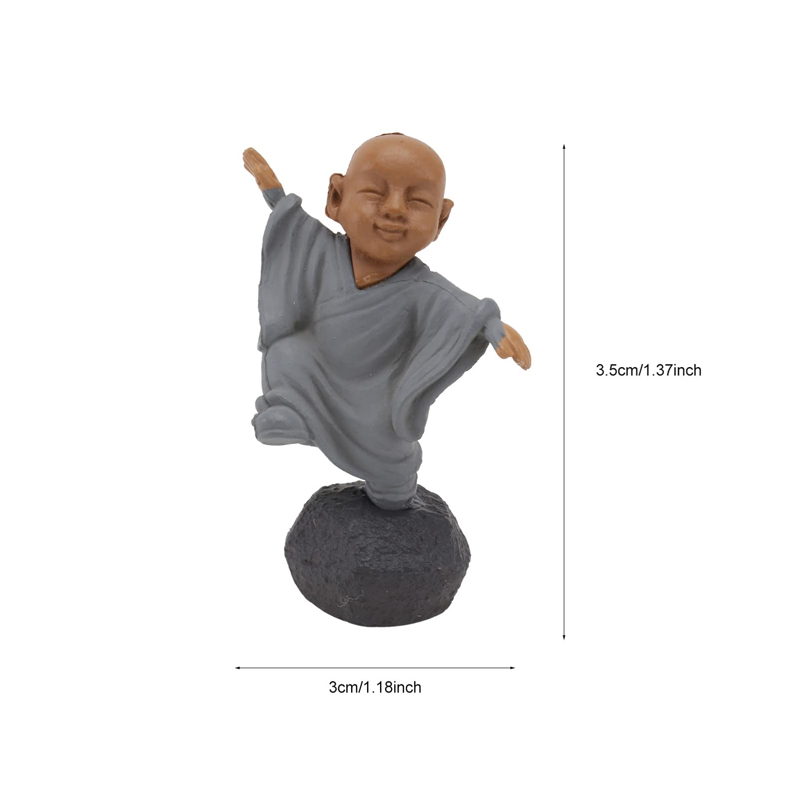12pcs Ceramic Smiling Buddha Statues - Monk Landscape Ornaments for Terrarium, Fish Tank, Cake Decor, Car Dashboard & Outdoor Decor - Cartoon Buddha Figurines for Home, Garden & Office Decorations