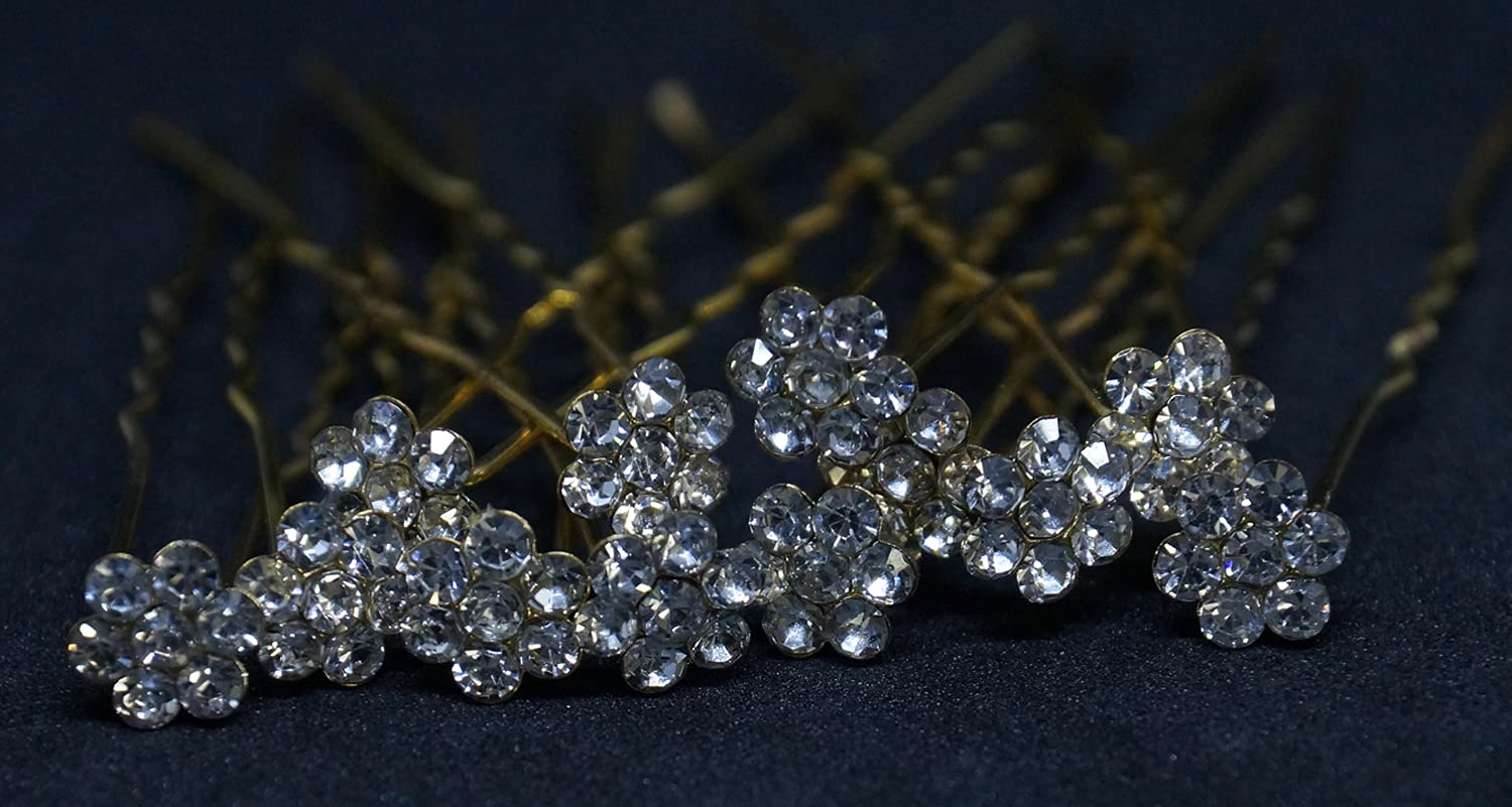 24PCS Silver Flower Decorative Juda Pins - Elegant Shining Brooches for Women, Bridal, Prom, Wedding, Party & Special Occasions