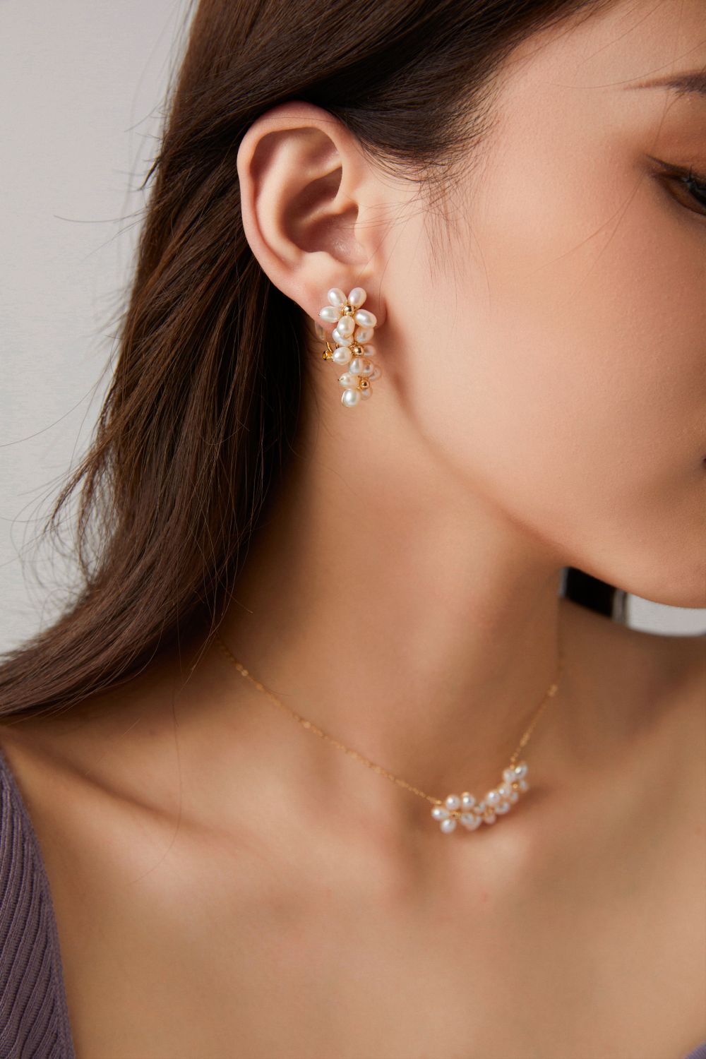 COCOKIM Falling Petals Series Narcissus Pearl Stud Earrings for Women - Dainty Floral Pearl Earrings for Wedding, Party & Everyday Wear