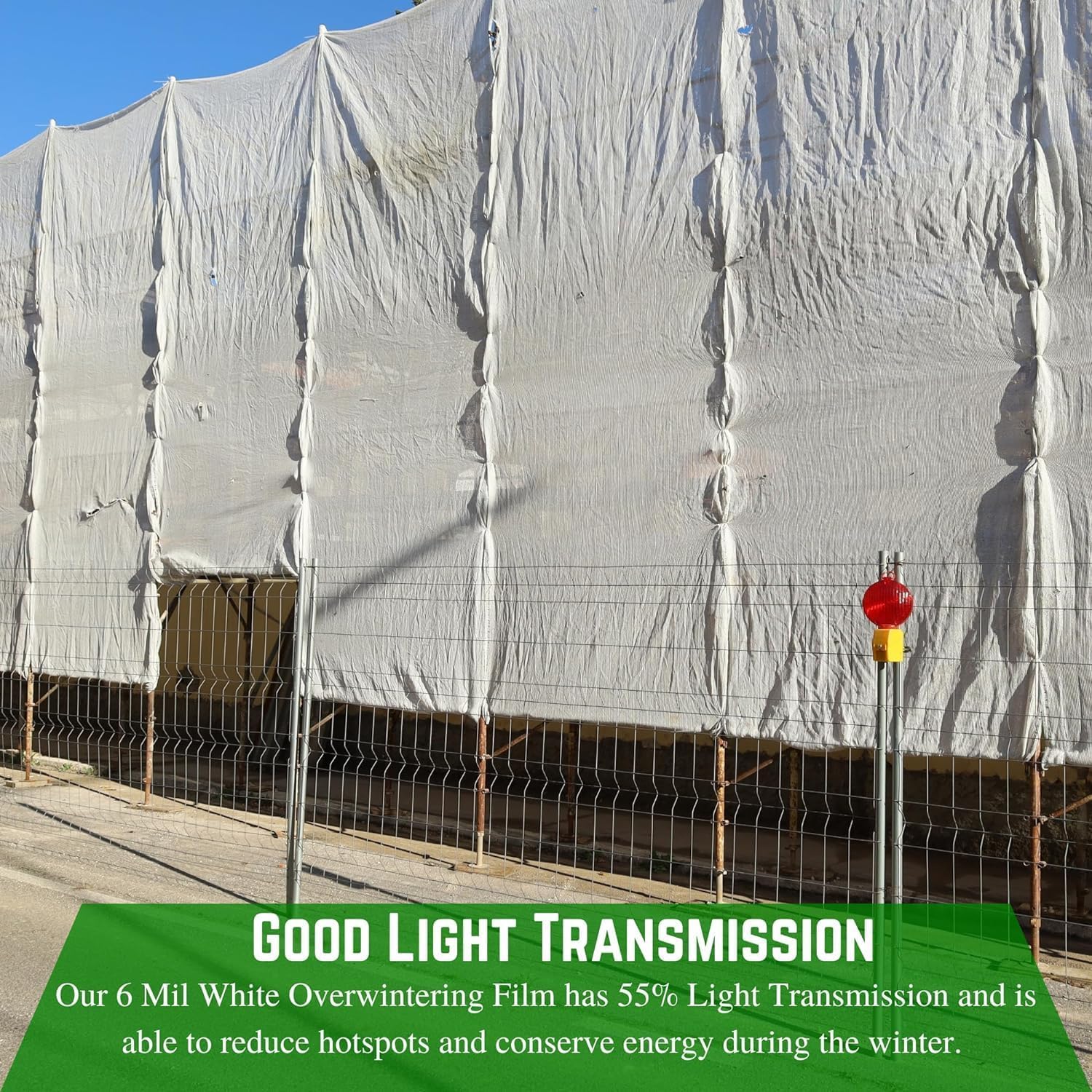 Farm Plastic Supply - 6 Mil Clear Overwintering Plastic Film for Greenhouses | Durable 40' x 100' Protective Plastic Sheeting | Winter Plant Protection, Crop Cover & Greenhouse Insulation